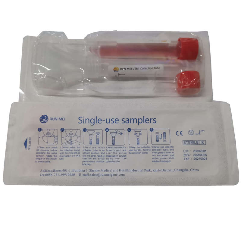 Nova Chegada Single Use Sampler-Coronavirus (Covid-19) Saliva Dispositivo de coleta
