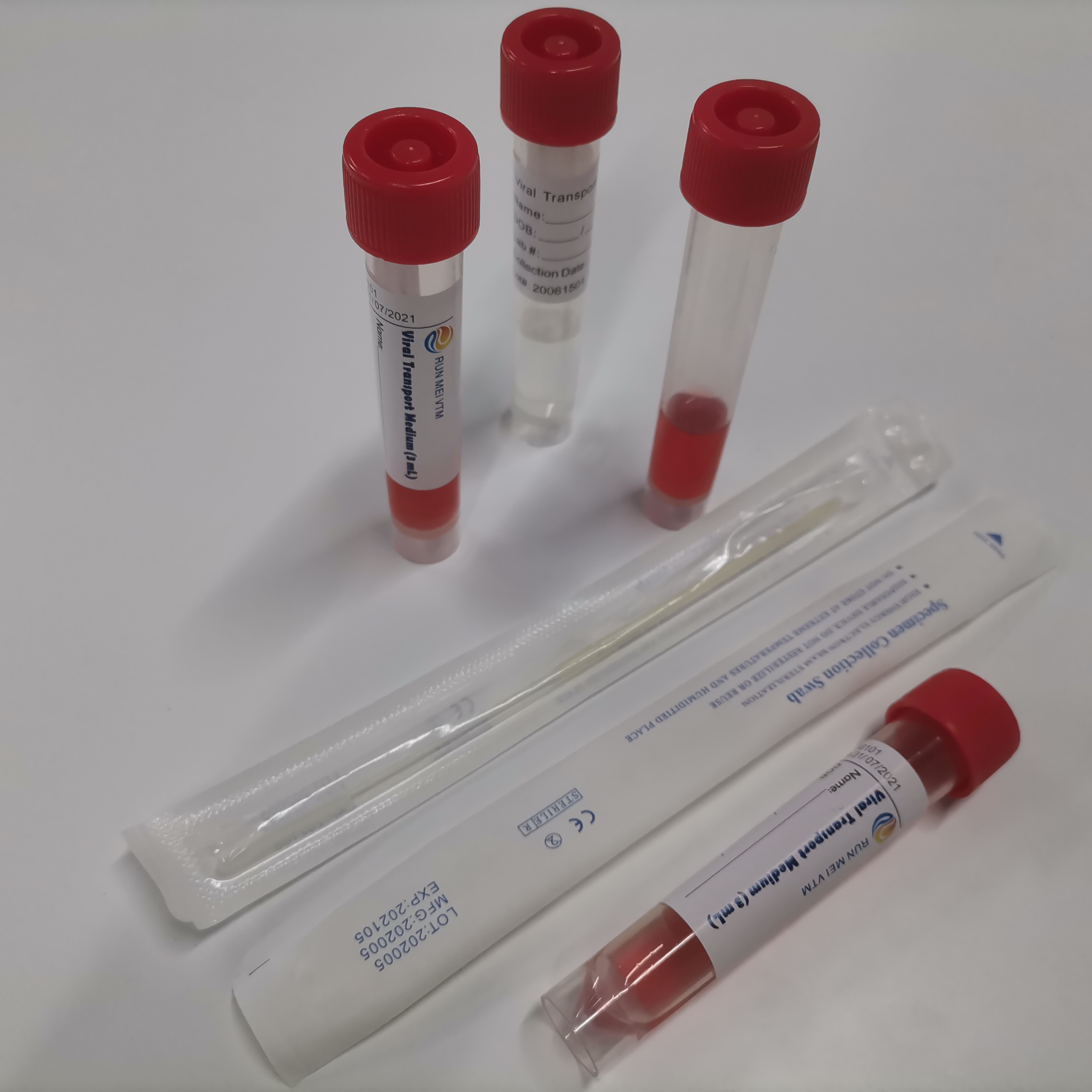 VTM - Transporte viral Tubos médios com certificação CE FDA